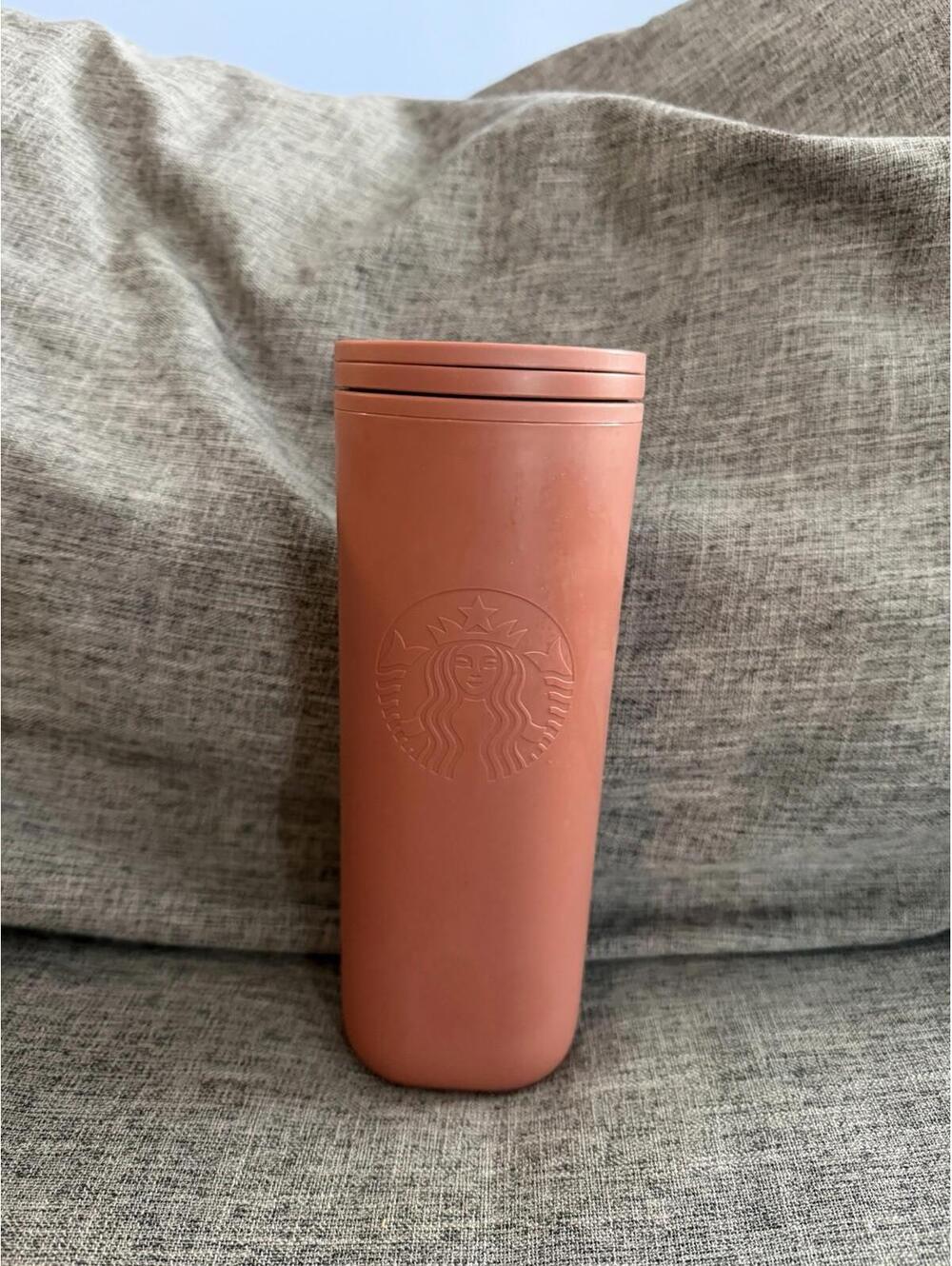 Starbucks Recycled Plastic Insulated Tumbler Triangle Bottom Travel Mug Cup 16oz